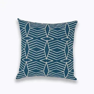 Embroidered Cushion Cover with Timeless Quatrefoil Pattern