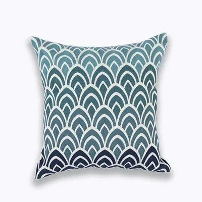 Embroidered Cushion Cover with Timeless Quatrefoil Pattern