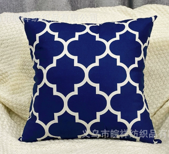 Embroidered Cushion Cover with Timeless Quatrefoil Pattern