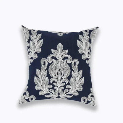 Embroidered Cushion Cover with Timeless Quatrefoil Pattern