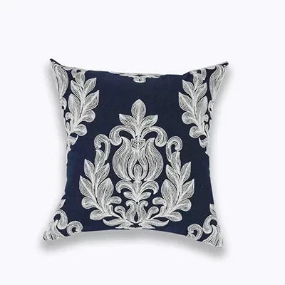 Embroidered Cushion Cover with Timeless Quatrefoil Pattern