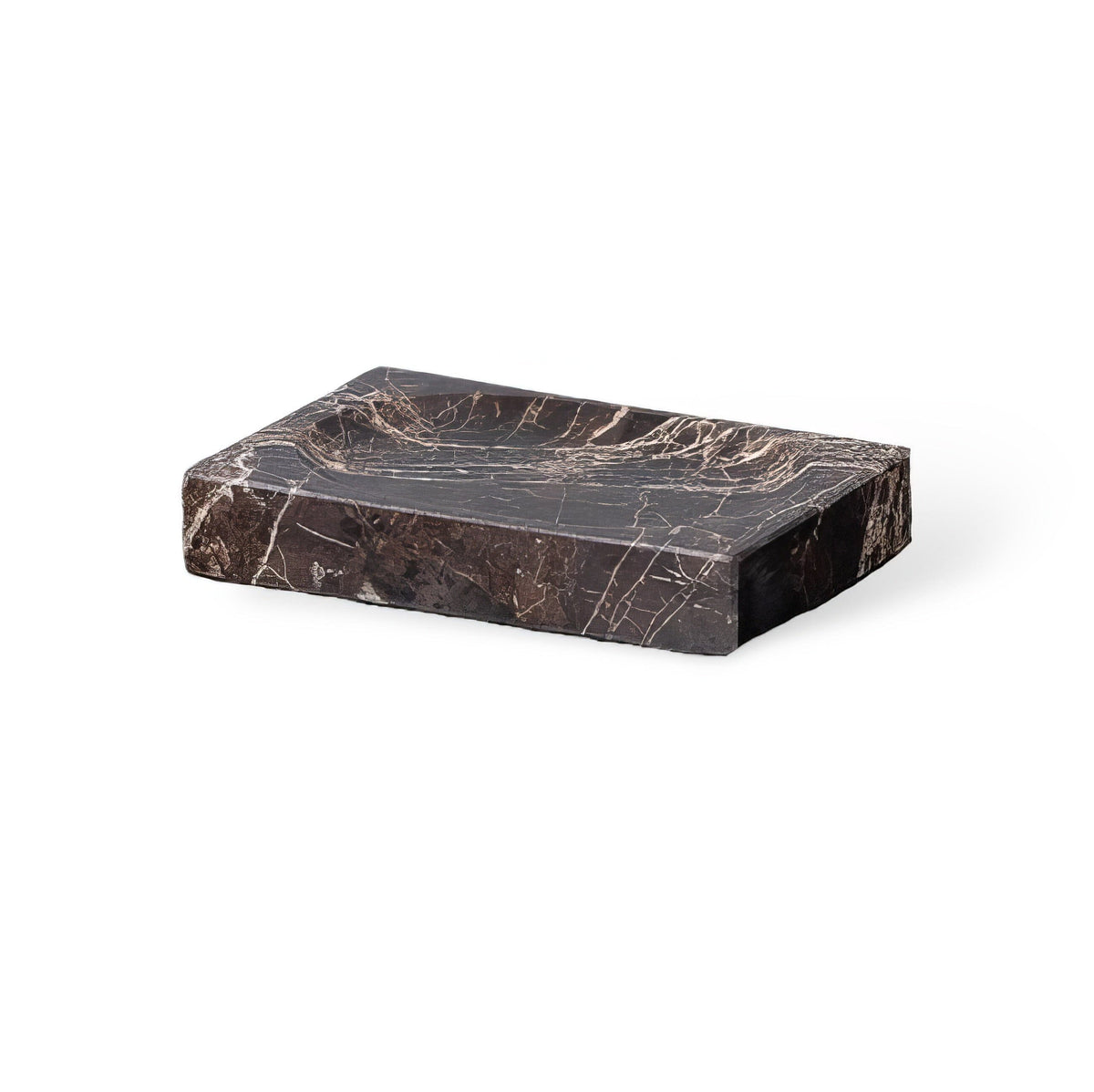 Emperador Dark Marble Bathroom Set with Soap Dispenser, Tray, Tissue Box and Toothbrush Holder