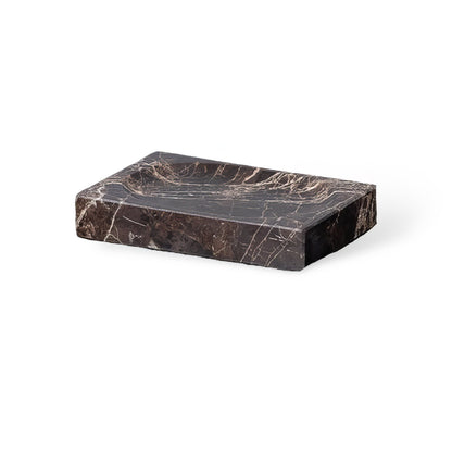 Emperador Dark Marble Bathroom Set with Soap Dispenser, Tray, Tissue Box and Toothbrush Holder