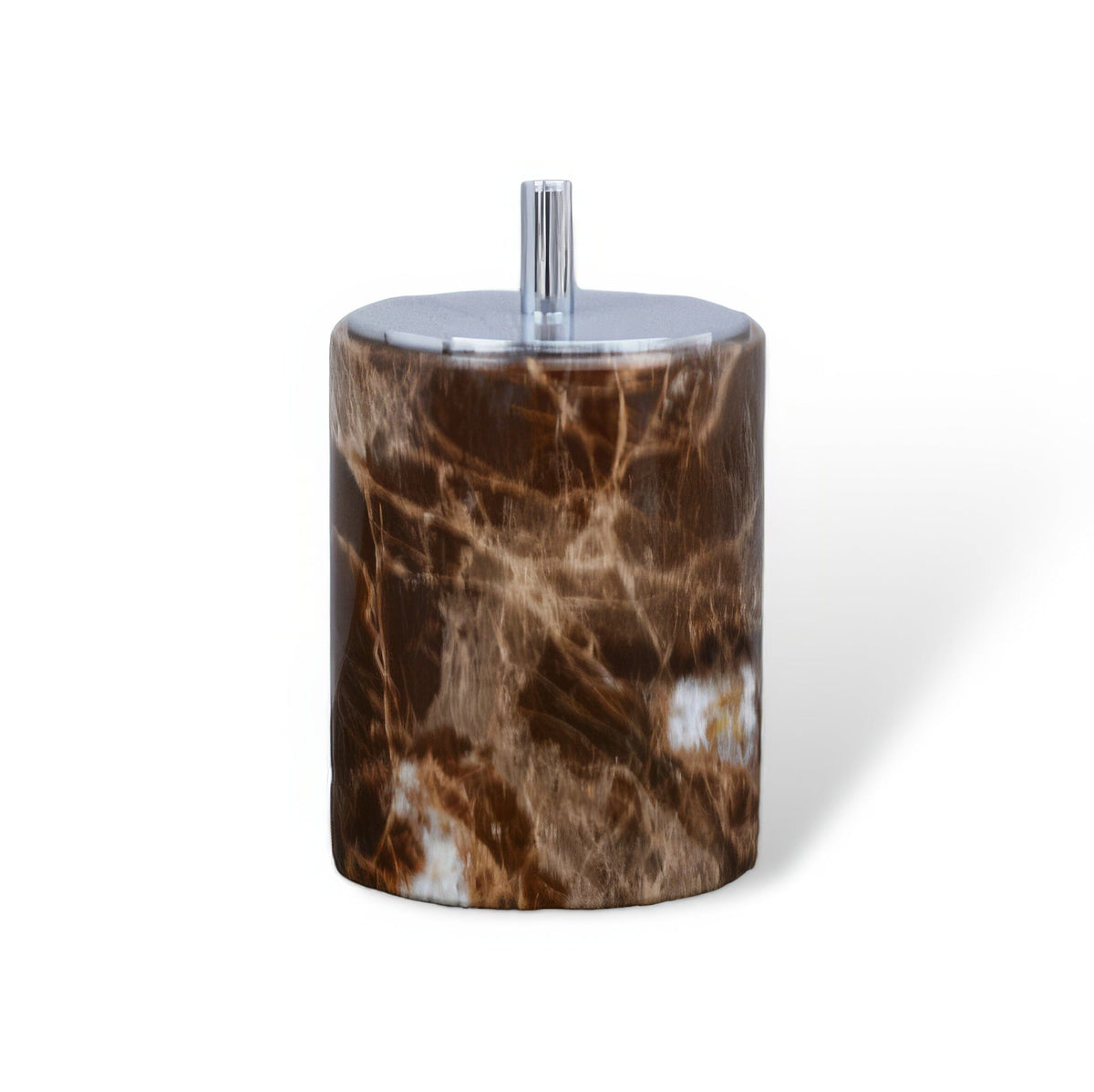 Emperador Dark Marble Bathroom Set with Soap Dispenser, Tray, Tissue Box and Toothbrush Holder