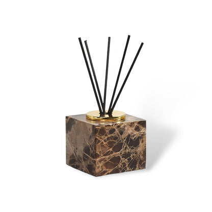 Emperador Dark Marble Bathroom Set with Soap Dispenser, Tray, Tissue Box and Toothbrush Holder