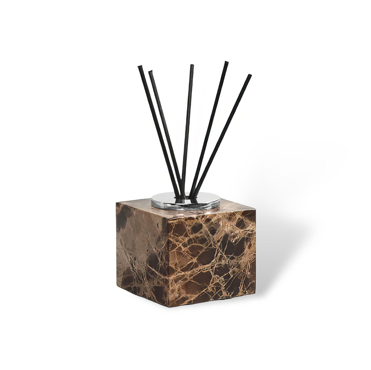 Emperador Dark Marble Bathroom Set with Soap Dispenser, Tray, Tissue Box and Toothbrush Holder