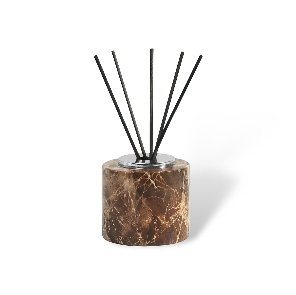 Emperador Dark Marble Bathroom Set with Soap Dispenser, Tray, Tissue Box and Toothbrush Holder