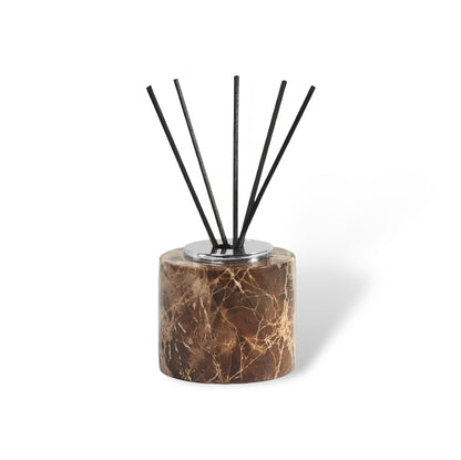 Emperador Dark Marble Bathroom Set with Soap Dispenser, Tray, Tissue Box and Toothbrush Holder