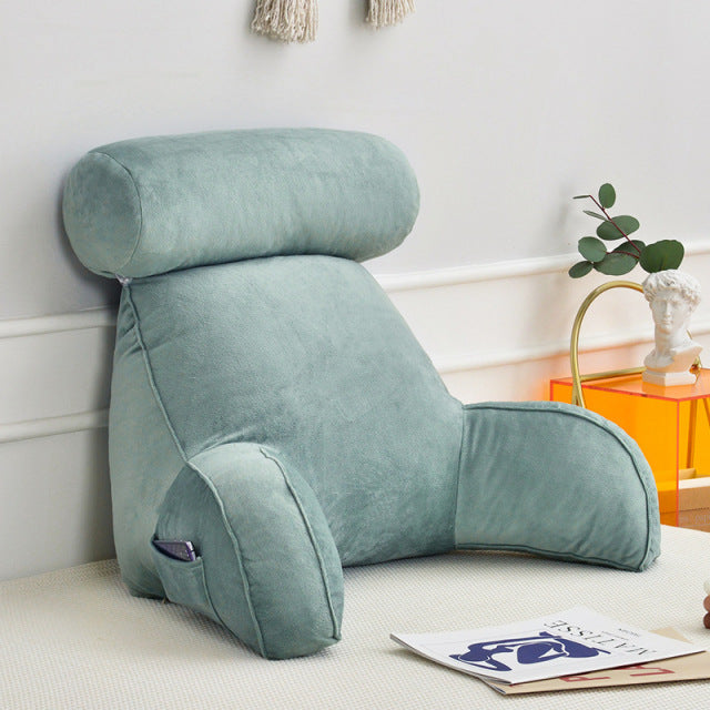 Ergonomic Backrest Cushion with Armrests and Adjustable Headrest