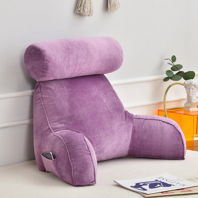 Ergonomic Backrest Cushion with Armrests and Adjustable Headrest