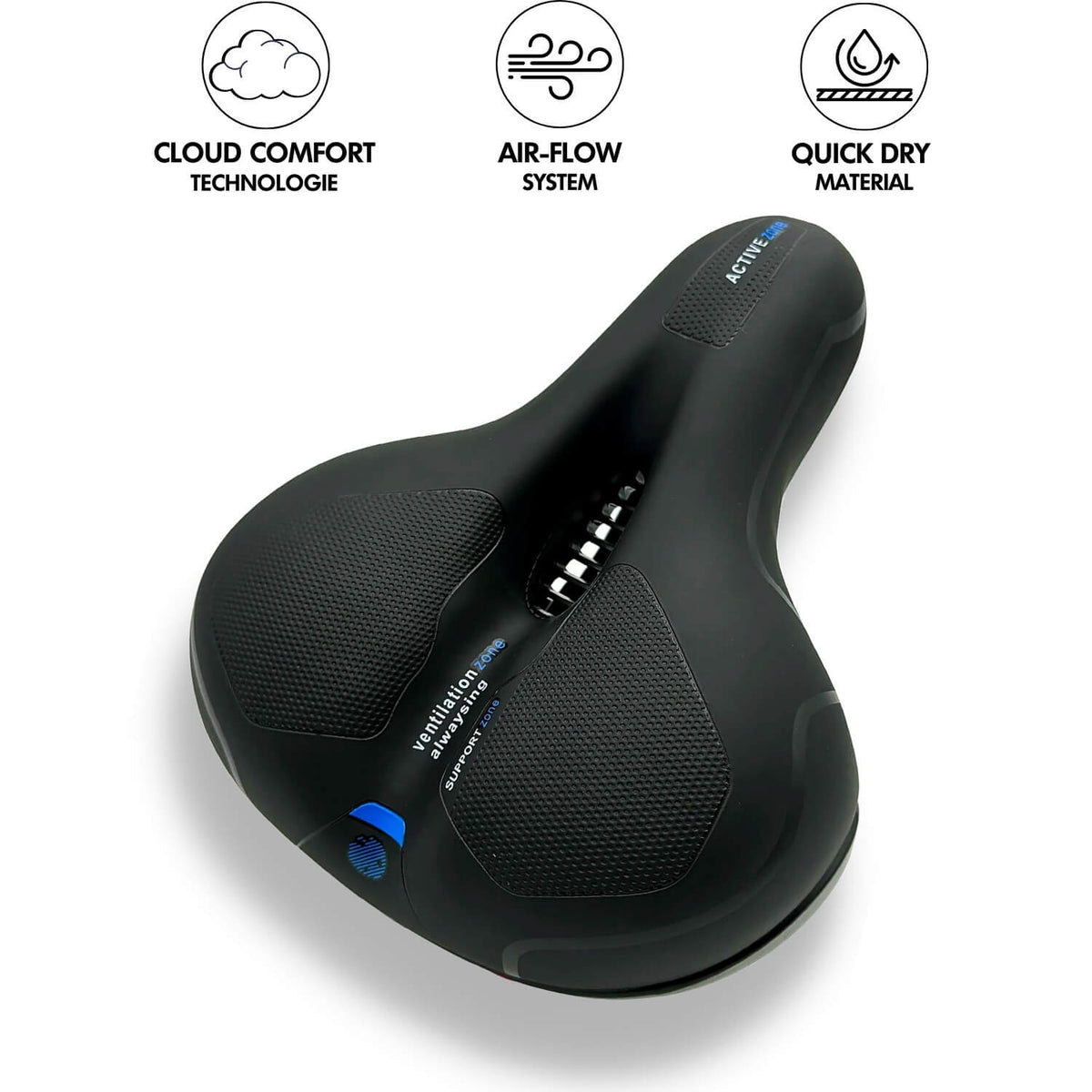 Ergonomic Bicycle Seat with Memory Foam and Vibration-Dampening Gel