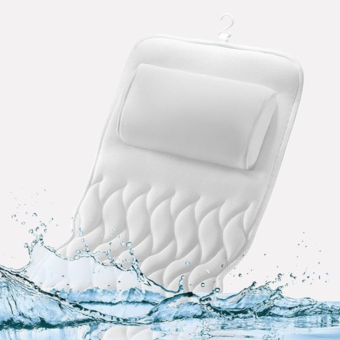 Ergonomic Full-Body Bath Pillow with 3D Mesh Support and Suction Cups