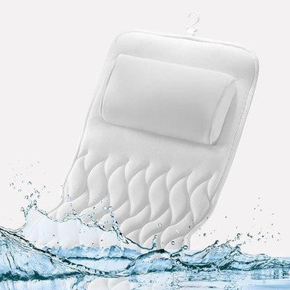 Ergonomic Full-Body Bath Pillow with 3D Mesh Support and Suction Cups