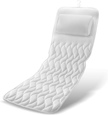 Ergonomic Full-Body Bath Pillow with 3D Mesh Support and Suction Cups