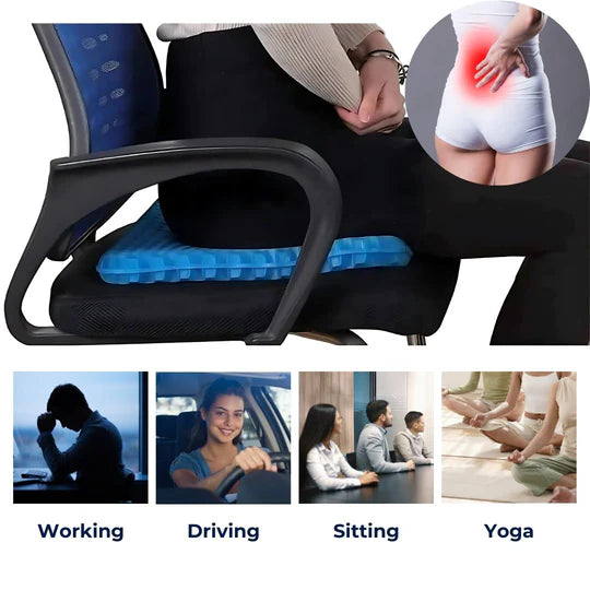 Ergonomic Gel Seat Cushion with Breathable Honeycomb Design