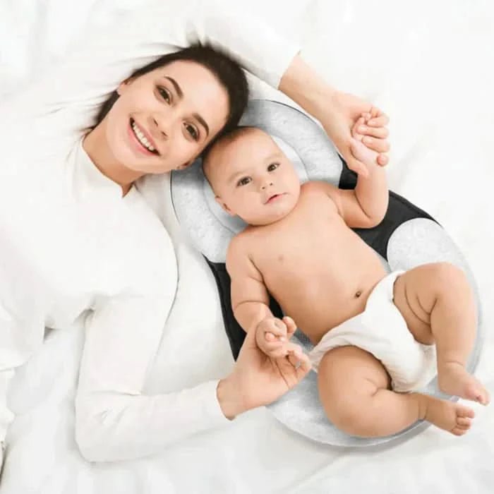 Ergonomic Infant Positioning Pillow with 100% Cotton Cover and Adjustable Safety Strap