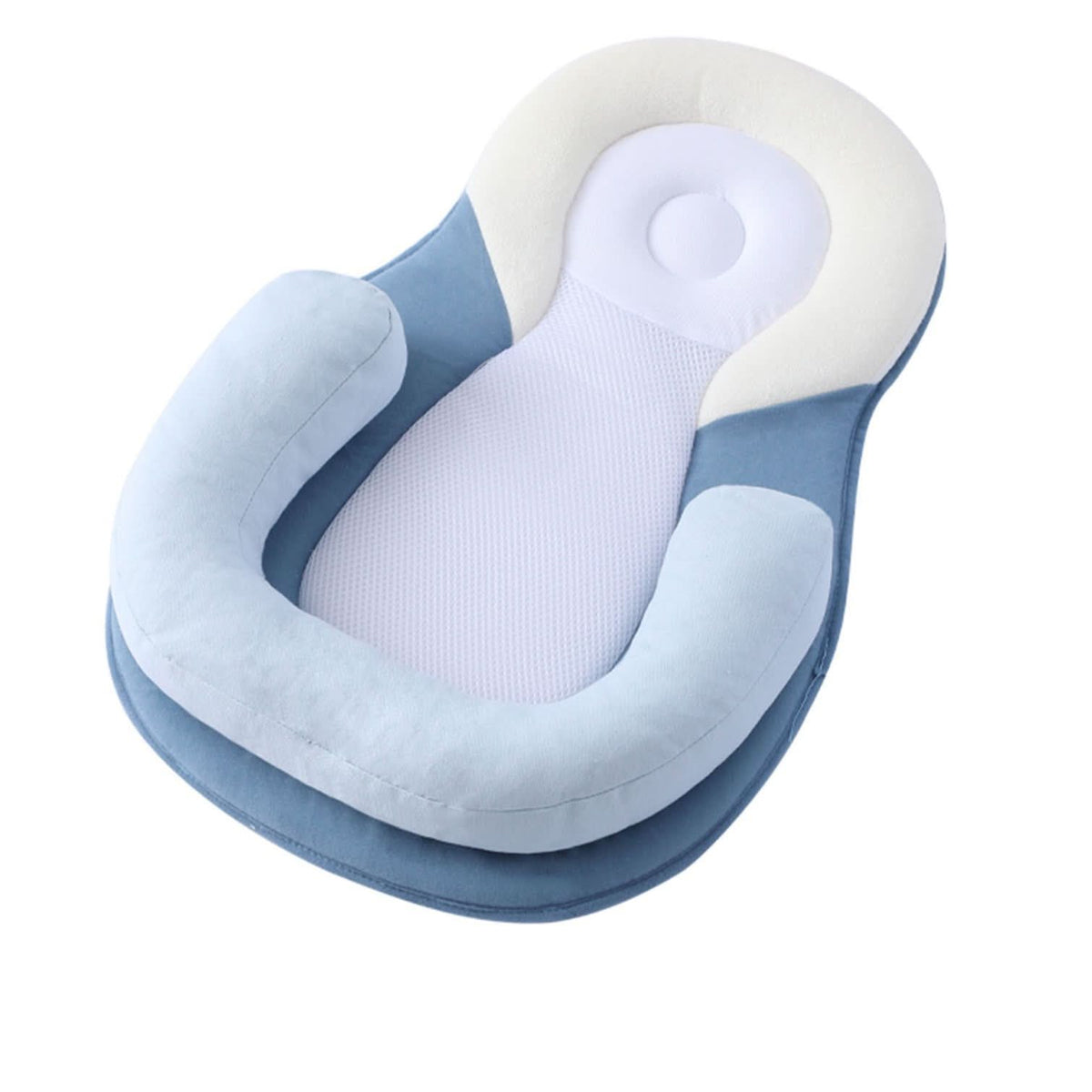 Ergonomic Infant Positioning Pillow with 100% Cotton Cover and Adjustable Safety Strap