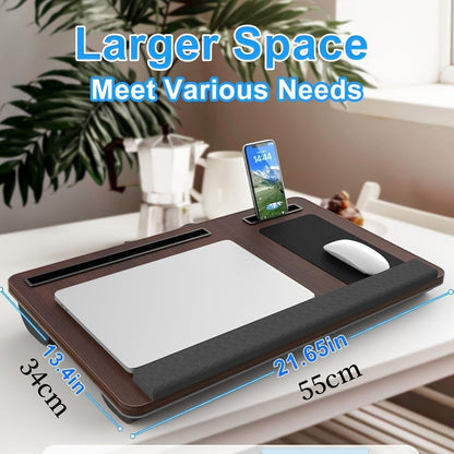 Ergonomic Laptop Holder with Wrist Support and Phone Tablet Slots