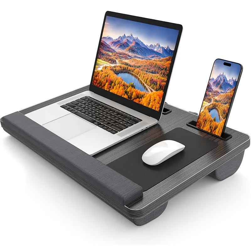 Ergonomic Laptop Holder with Wrist Support and Phone Tablet Slots