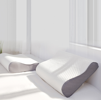Ergonomic Memory Foam Pillow with Removable Bamboo Cover for Neck and Back Support