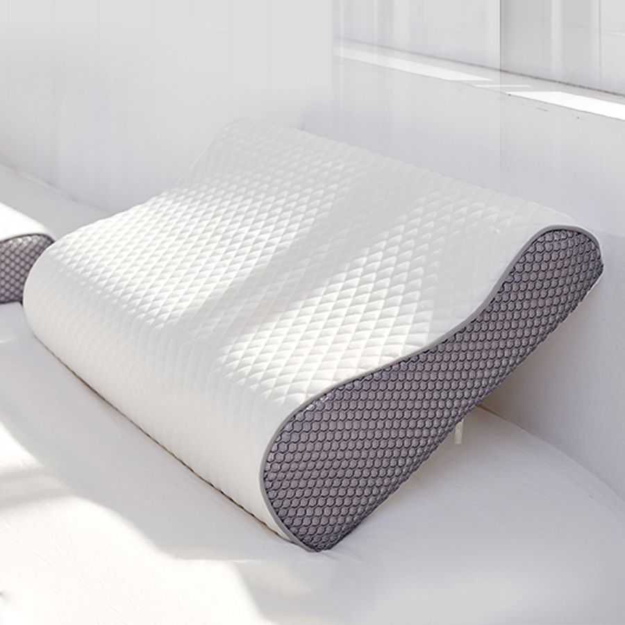 Ergonomic Memory Foam Pillow with Removable Bamboo Cover for Neck and Back Support