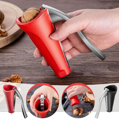 Ergonomic Stainless Metal Nutcracker with Non-Slip Handle