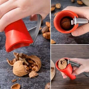 Ergonomic Stainless Metal Nutcracker with Non-Slip Handle