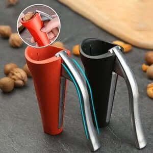 Ergonomic Stainless Metal Nutcracker with Non-Slip Handle