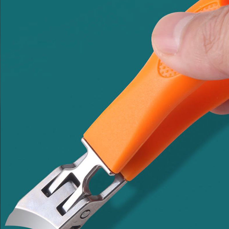 Ergonomic Stainless Steel Nail Clipper with Wide Jaw and Non-Slip Handle