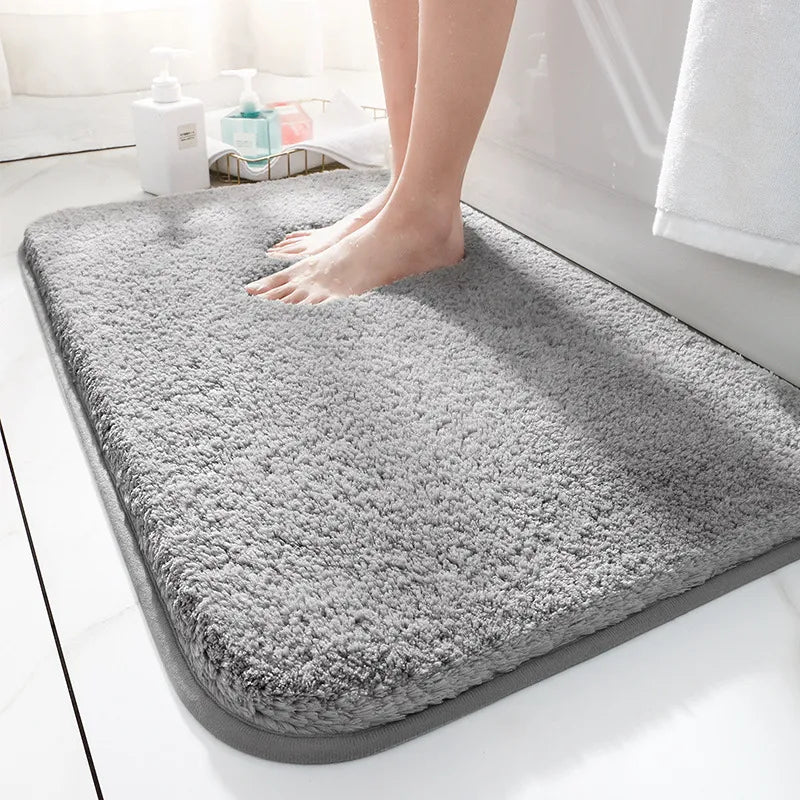 Extra Thick Microfibre Bath Mat with Absorbent Surface and Non-Slip Backing