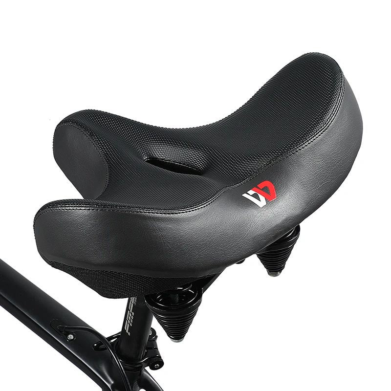 Extra Wide Bicycle Saddle with Ergonomic Shape, Shock-Absorbing Foam and Breathable Cover