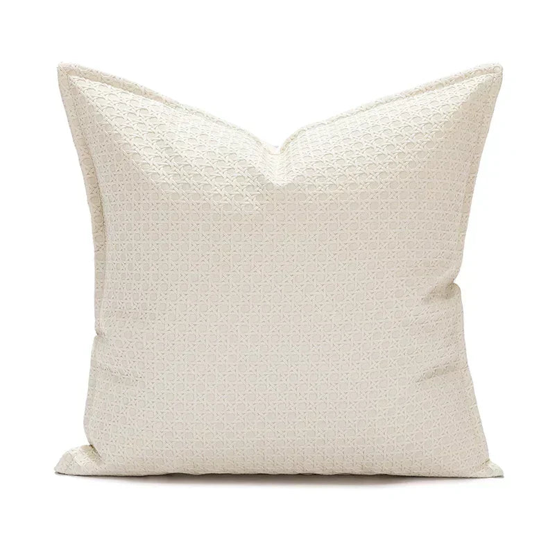 Faux Leather Cushion Cover with Textured Design for Modern Living Rooms