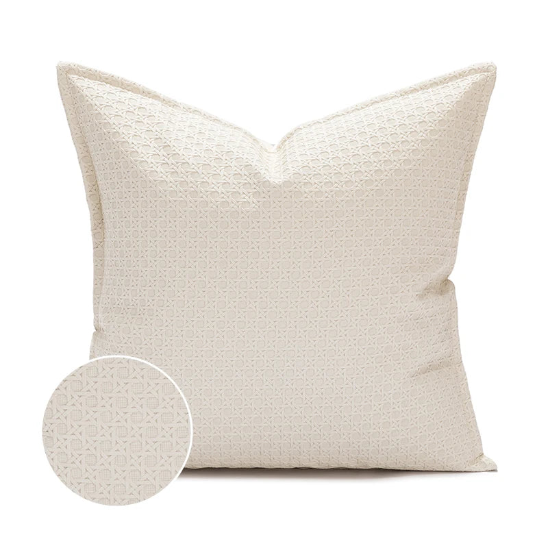 Faux Leather Cushion Cover with Textured Design for Modern Living Rooms
