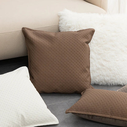 Faux Leather Cushion Cover with Textured Design for Modern Living Rooms