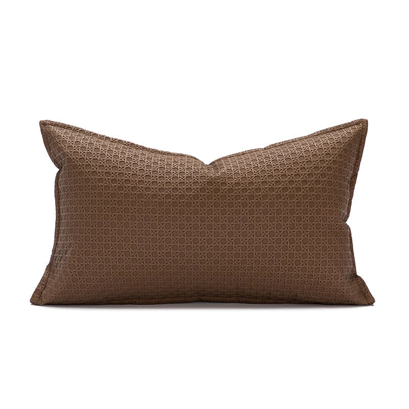 Faux Leather Cushion Cover with Textured Design for Modern Living Rooms