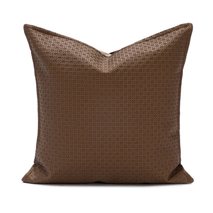 Faux Leather Cushion Cover with Textured Design for Modern Living Rooms