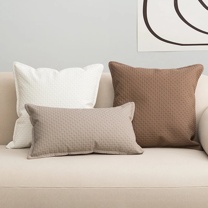 Faux Leather Cushion Cover with Textured Design for Modern Living Rooms