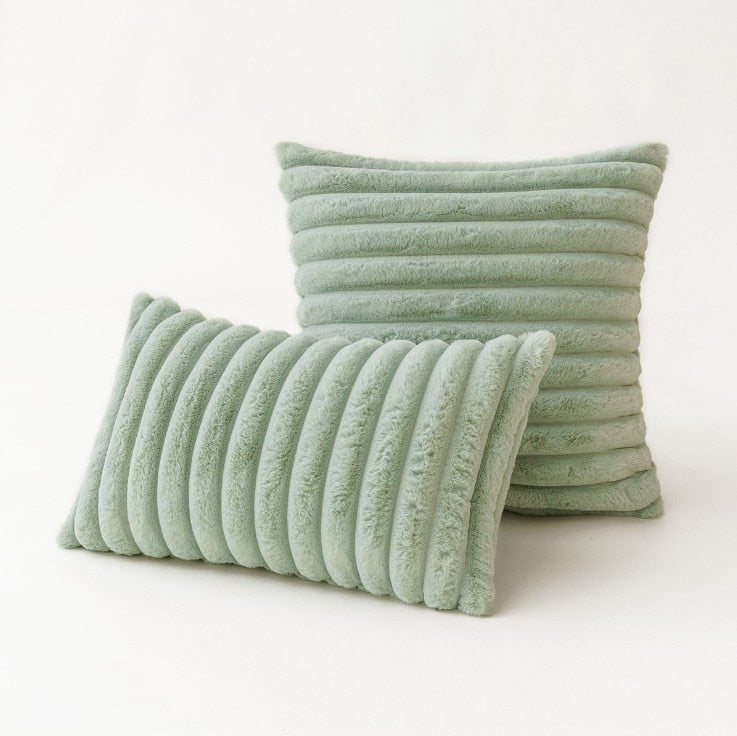 Faux Rabbit Fur Cushion Cover with Invisible Zip and Soft Textured Finish