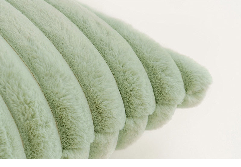 Faux Rabbit Fur Cushion Cover with Invisible Zip and Soft Textured Finish