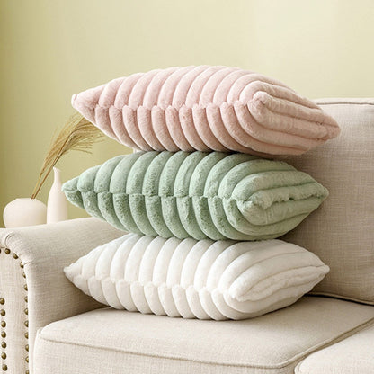 Faux Rabbit Fur Cushion Cover with Invisible Zip and Soft Textured Finish