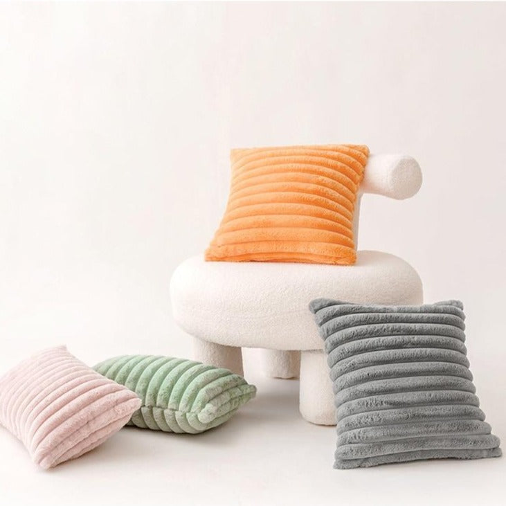 Faux Rabbit Fur Cushion Cover with Invisible Zip and Soft Textured Finish
