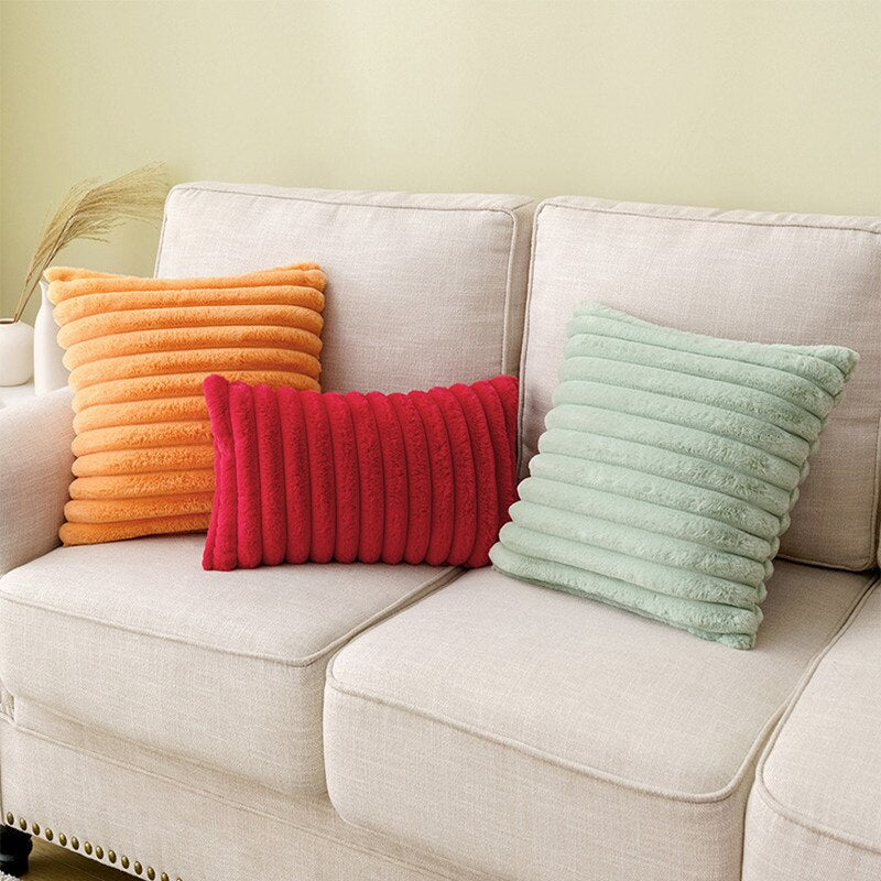 Faux Rabbit Fur Cushion Cover with Invisible Zip and Soft Textured Finish
