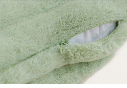 Faux Rabbit Fur Cushion Cover with Invisible Zip and Soft Textured Finish