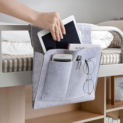 Felt Bedside Organiser – Space-Saving Storage for Bed, Sofa and Desk