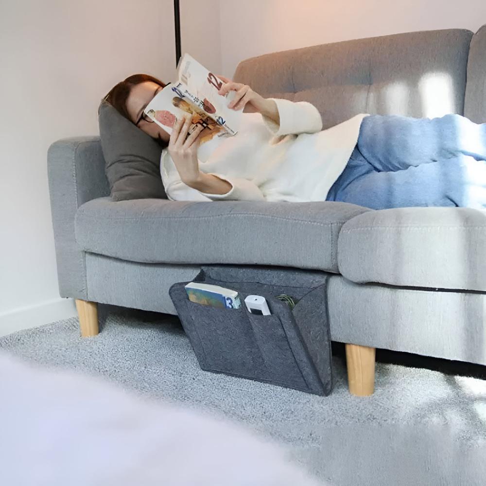 Felt Bedside Organiser – Space-Saving Storage for Bed, Sofa and Desk