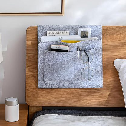 Felt Bedside Organiser – Space-Saving Storage for Bed, Sofa and Desk