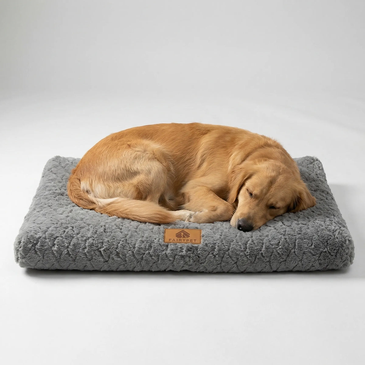 Flat Orthopedic Foam Dog Mat with Removable Faux Fur Cover and Anti Slip Base