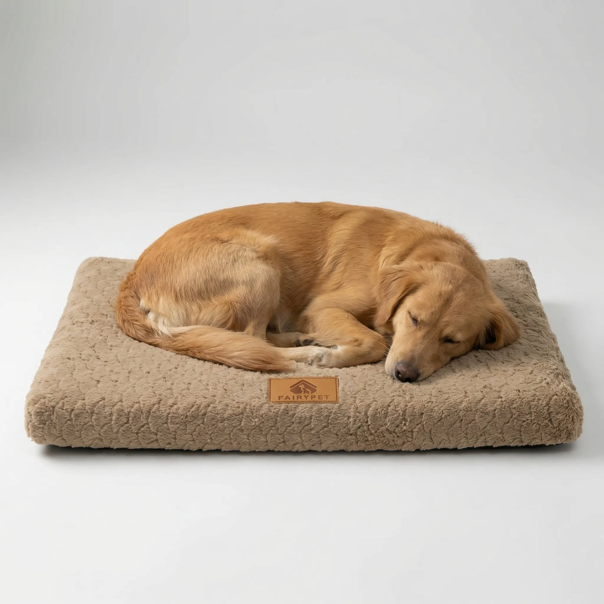 Flat Orthopedic Foam Dog Mat with Removable Faux Fur Cover and Anti Slip Base