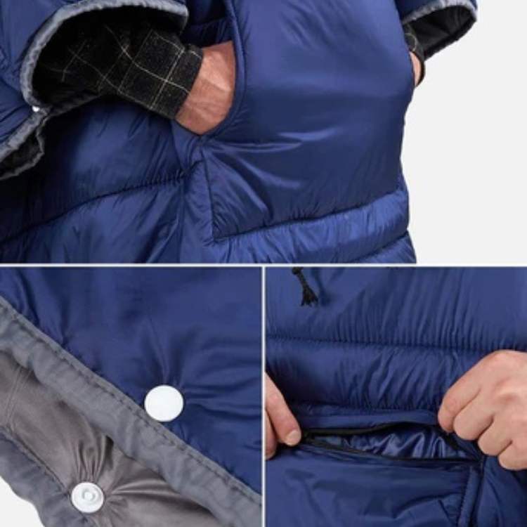 Fleece Lined Outdoor Poncho with Lightweight Waterproof Cover