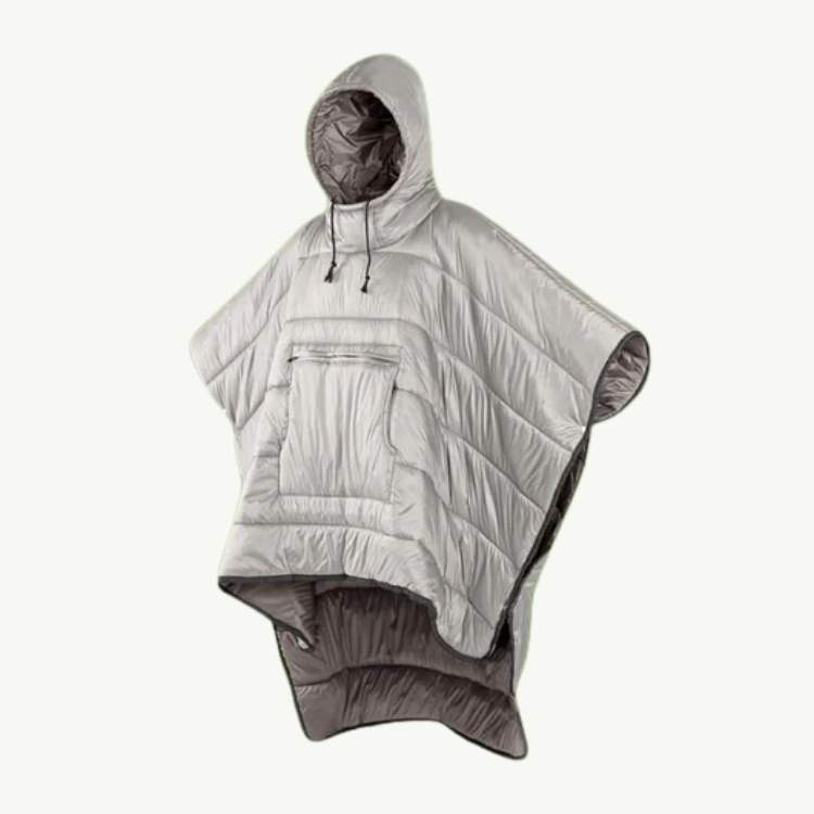 Fleece Lined Outdoor Poncho with Lightweight Waterproof Cover
